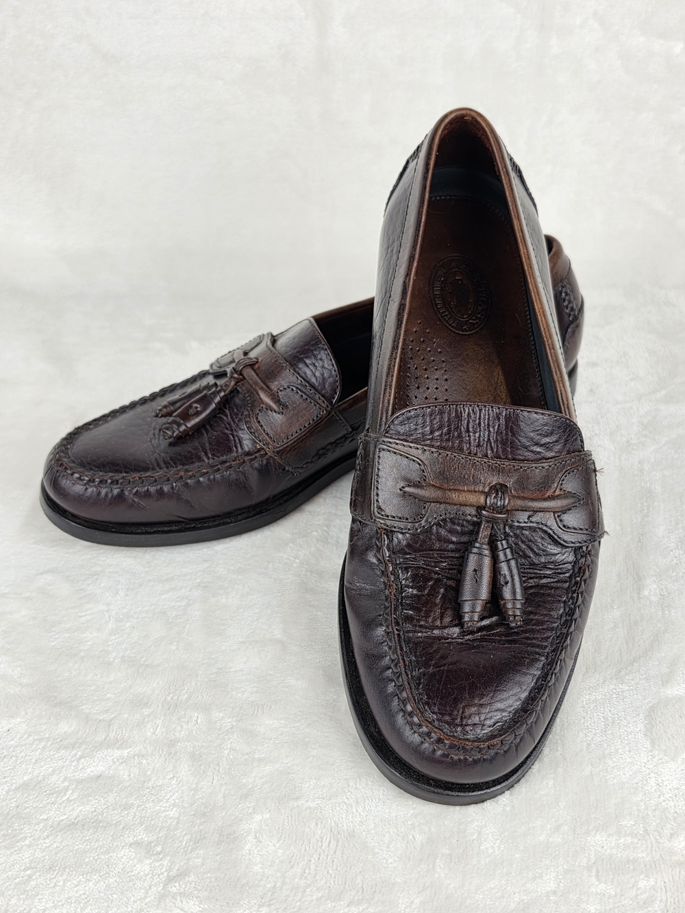 HS Trask Bozeman Montana Tassel‎ Kiltie Loafer Mens 8.5M Dark Brown Brazil